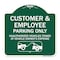 Signmission Parking Restriction Customer and Employee Parking Only Unauthorized Vehicles Towed at, GW-1818-23373 A-DES-GW-1818-23373 - alternate 1